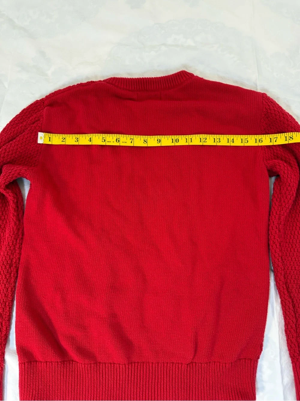 Old Navy Kids Red Cable-Knit Crewneck Sweater